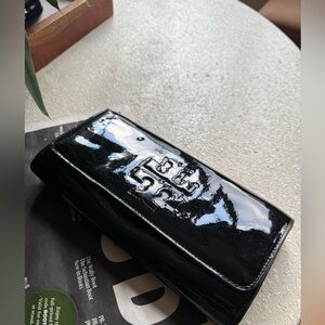 Tory Burch Black Patent Leather Clutch